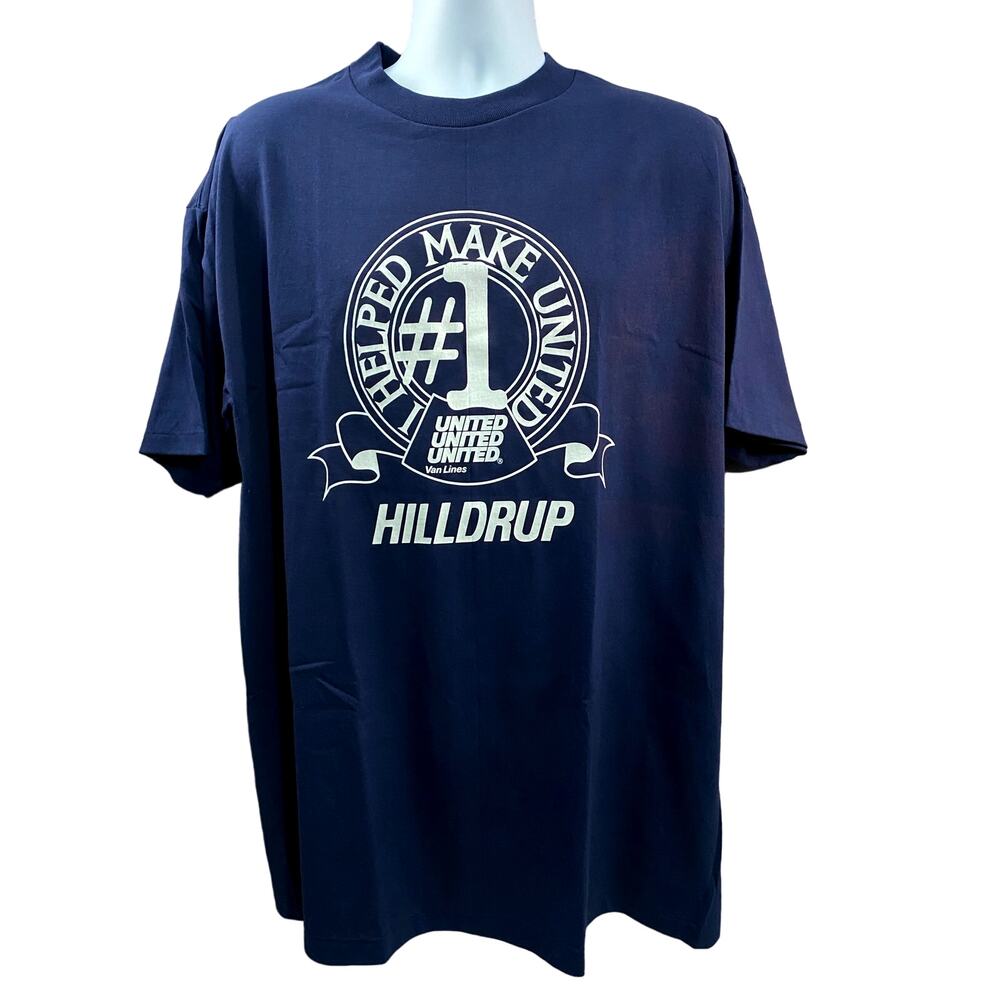 VTG 80s United Van Lines Logo Mens XXL T-Shirt Blue Transportation Single stitch